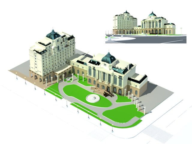 City ancient palace building luxury villas – 38 3D Model