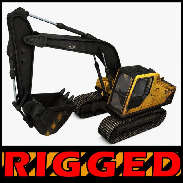 Excavator Rigged 3D Model