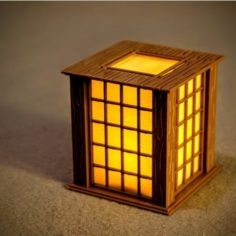 Japanese Paper Wall Lantern Christmas Ornament 3D Print Model