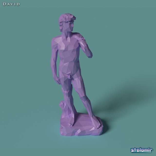 Polygonal Statue David printable 3D Model