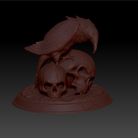 eagle and skull sculpture  3D Print Model