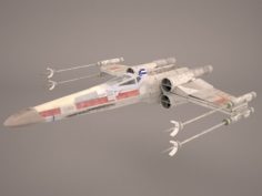 X-Wing Starfighter and R2D2 Star Wars 3D Model