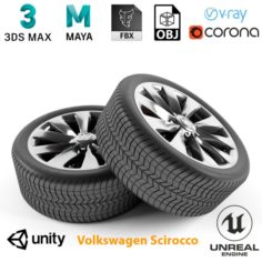 Volkswagen Scirocco Wheel 3D Model