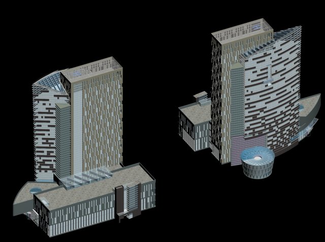 City office building construction avant-garde design hotel – 550 3D Model