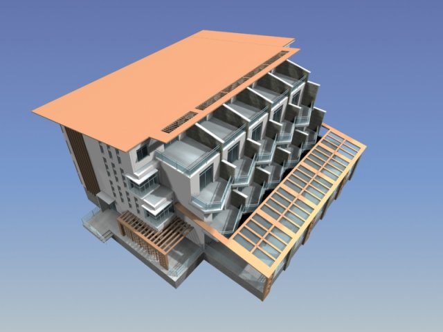 City – stylish townhouse 45 3D Model
