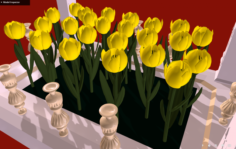 Flowers -Yellow Tulips in a bedflowers – I love you 3D Model