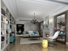 European-style living room design 97 3D Model