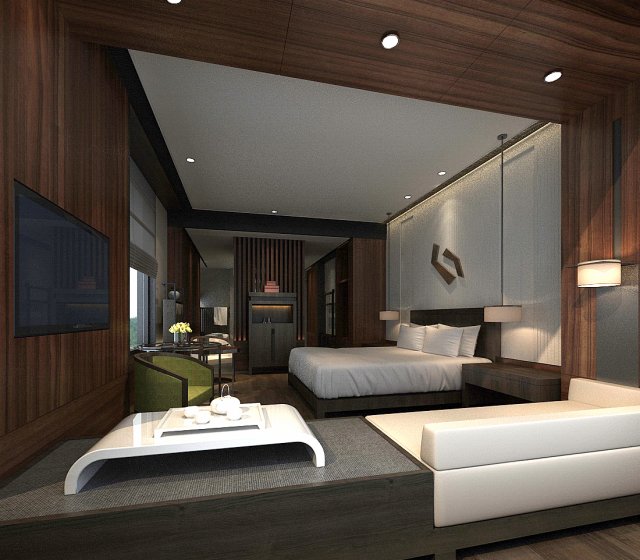 Bedroom hotel suites designed a complete 07 3D Model