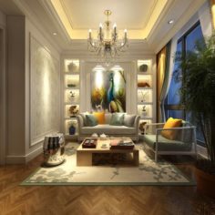 European-style living room design 42 3D Model