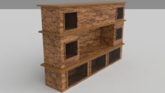 Big Cabinet Rough Wood Texture 3D Model