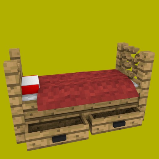 Minecraft Bed						 Free 3D Model