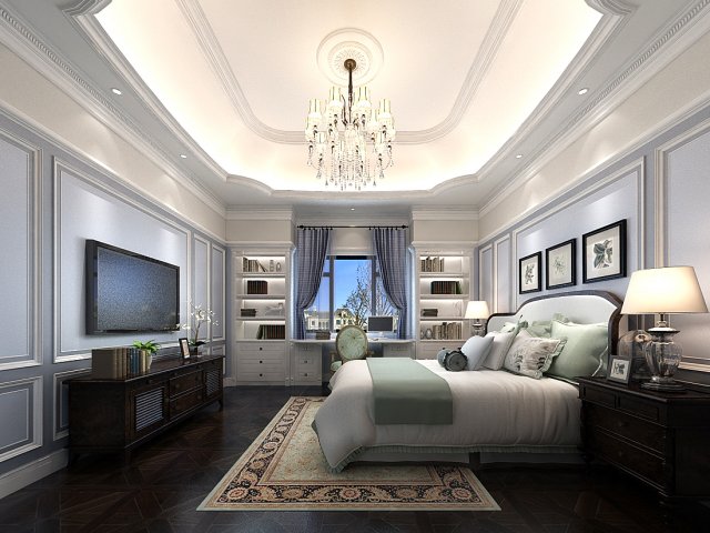 Stylish master bedroom design 50 3D Model