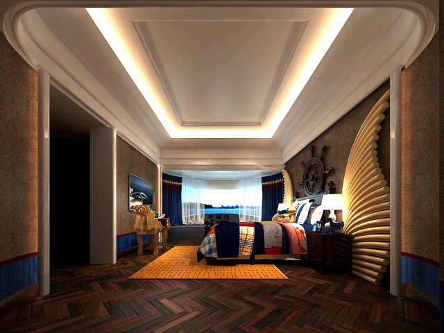 Deluxe master bedroom design 165 3D Model