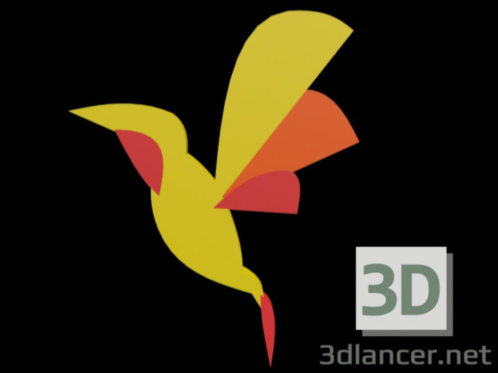 3D-Model 
Polygonal hummingbird