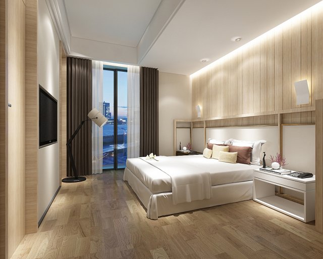 Bedroom hotel suites designed a complete 97 3D Model