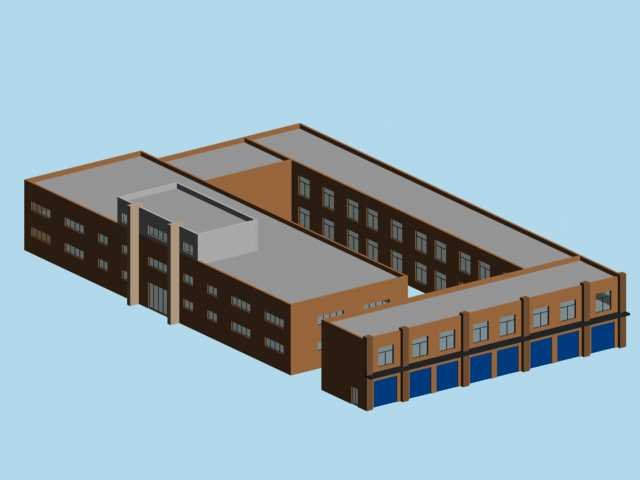 City hotel simple office building – 35 3D Model