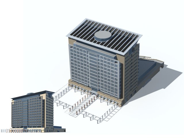 City office building construction avant-garde design hotel – 102 3D Model