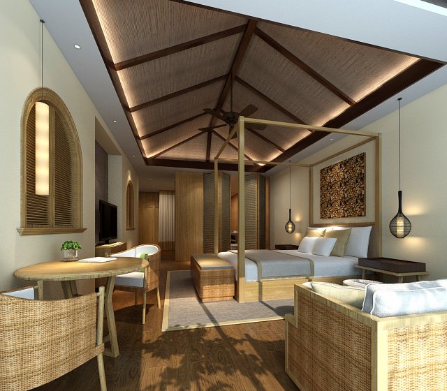 Bedroom hotel suites designed a complete 164 3D Model
