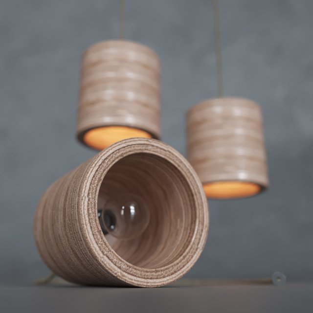 Lamp C-light plywood Free 3D Model