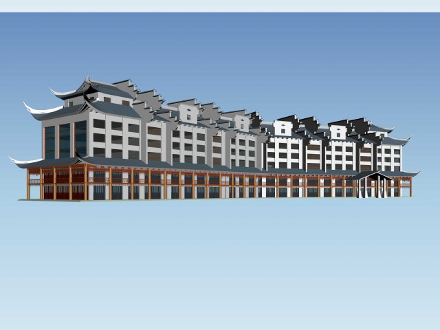 City chinese ancient luxury palace building – 44 3D Model