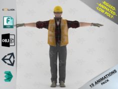 Worker1 Animations Pack 3D Model