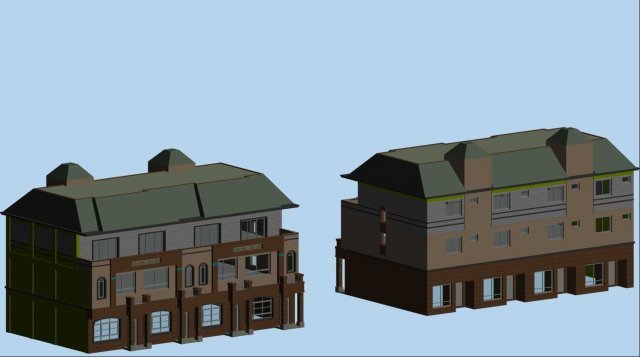City – stylish townhouse 13 3D Model