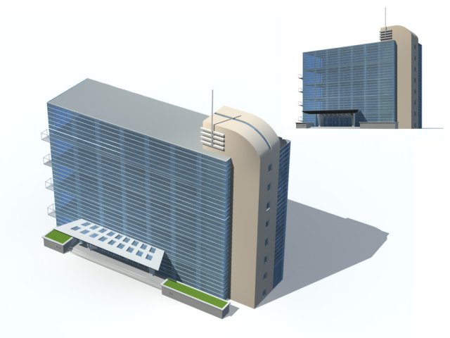 City office building construction avant-garde design hotel – 142 3D Model