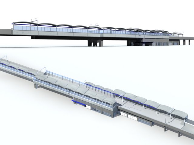 City Bus Terminal Station Design – 06 3D Model