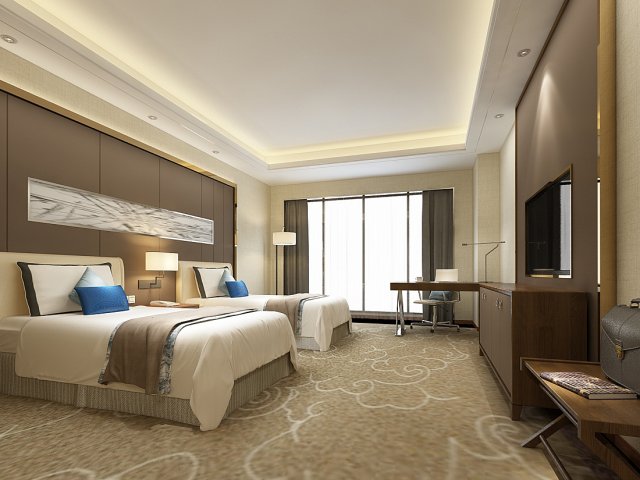 Bedroom hotel suites designed a complete 121 3D Model