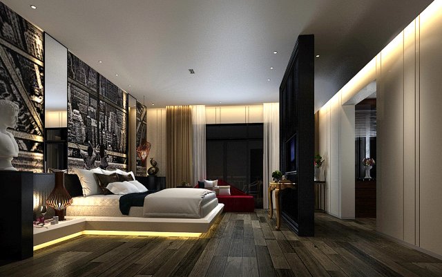 Deluxe master bedroom design 09 3D Model