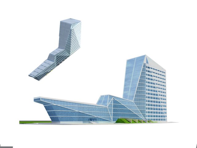 City office building construction avant-garde design hotel – 98 3D Model