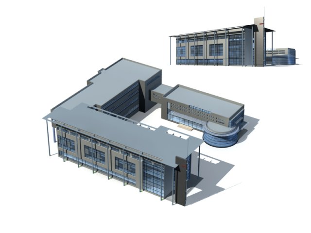 City office building construction avant-garde design hotel – 199 3D Model