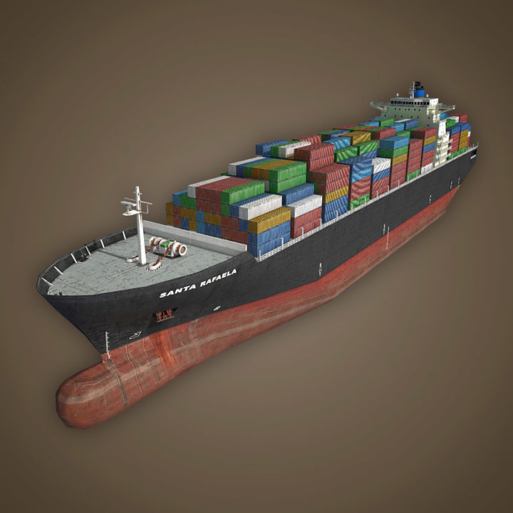 Container Cargo Ship 3D Model