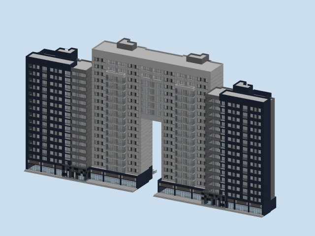 City office building construction avant-garde design hotel – 421 3D Model