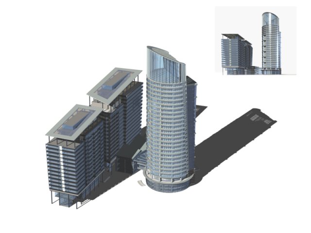 City office building construction avant-garde design hotel – 271 3D Model
