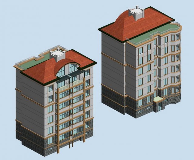 City Residential Garden villa office building design – 237 3D Model