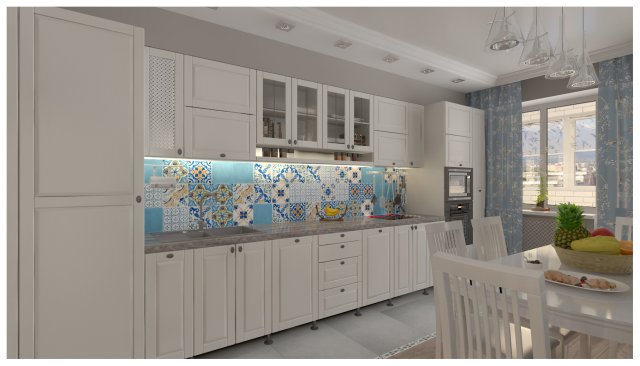 Kitchen with majolica 3D Model
