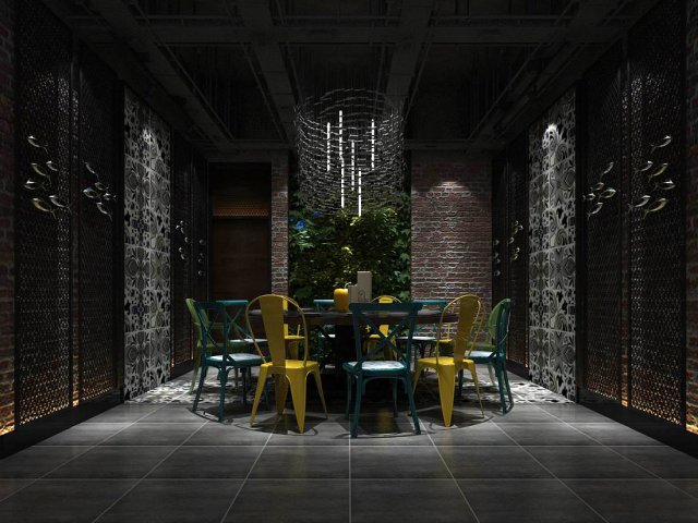 Private dining room space 33 3D Model