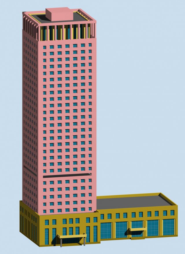 City office building construction avant-garde design hotel – 505 3D Model