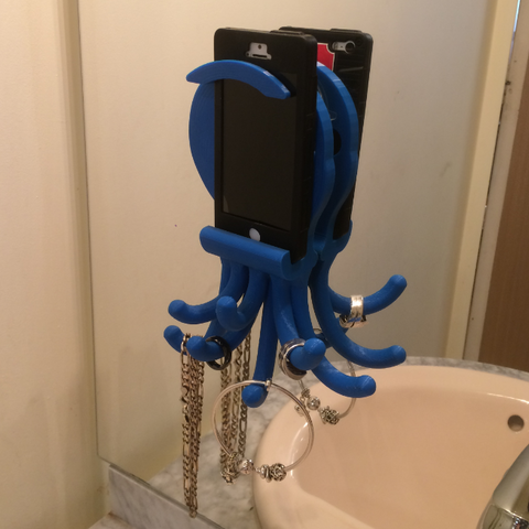 Popi the Octopus, phone and jewelry holder 3D Print Model