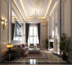 European-style living room design 76 3D Model