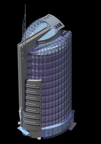 City office building construction avant-garde design hotel – 370 3D Model