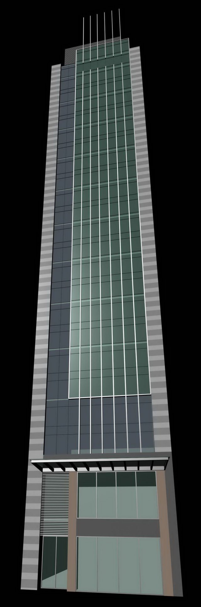 City office building construction avant-garde design hotel – 487 3D Model
