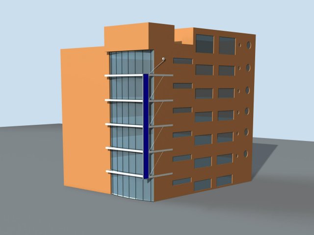 City hotel simple office building – 15 3D Model