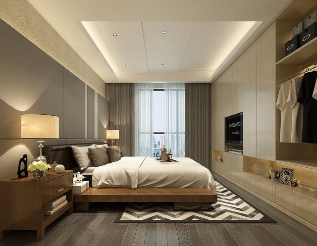 Deluxe master bedroom design 02 3D Model