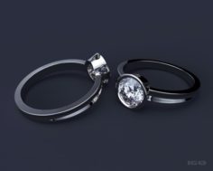 Ring with a diamond 3D Model