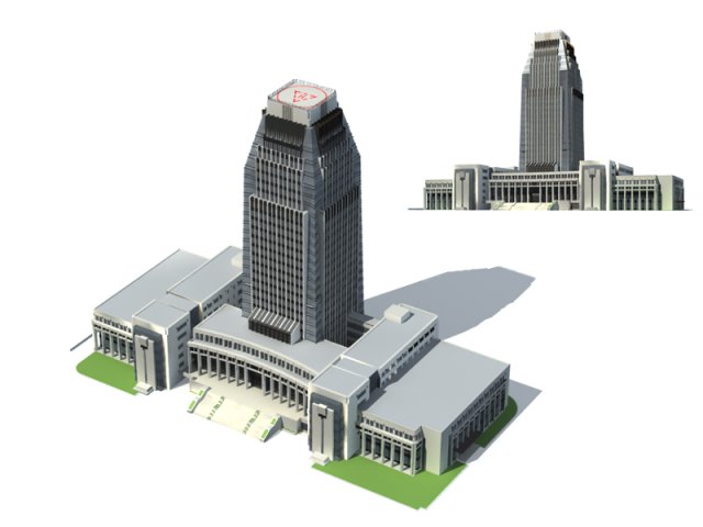 City office building construction avant-garde design hotel – 286 3D Model