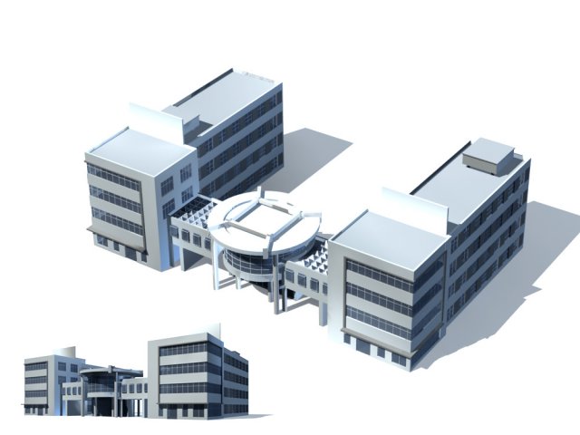 City office building construction avant-garde design hotel – 108 3D Model