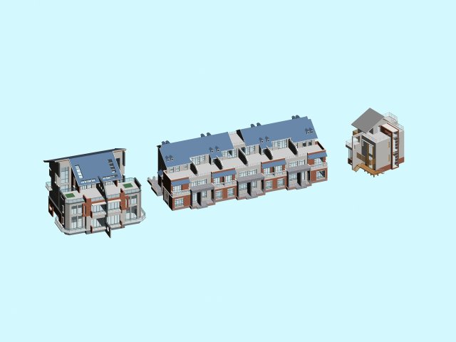 City – stylish townhouse 08 3D Model