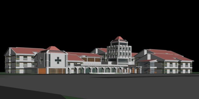City office building construction avant-garde design hotel – 15 3D Model